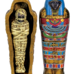 Egyptian Sarcophagus & Mummy Shroud