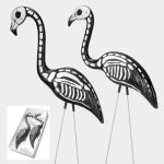 Skel A Mingo-Skeleton Flamingos