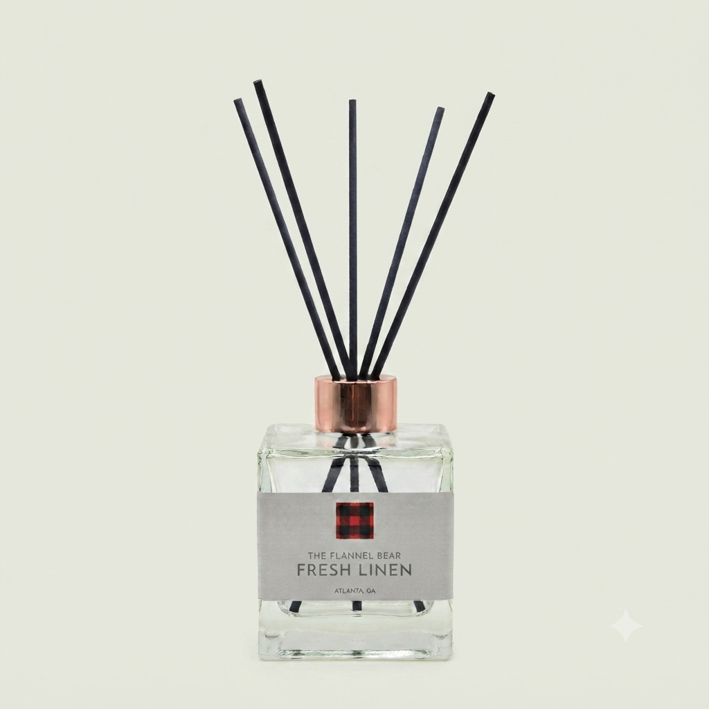 2 Fresh Linen Luxury Reed Diffuser | Artisan Hand-Crafted Home Fragrance - Image 1