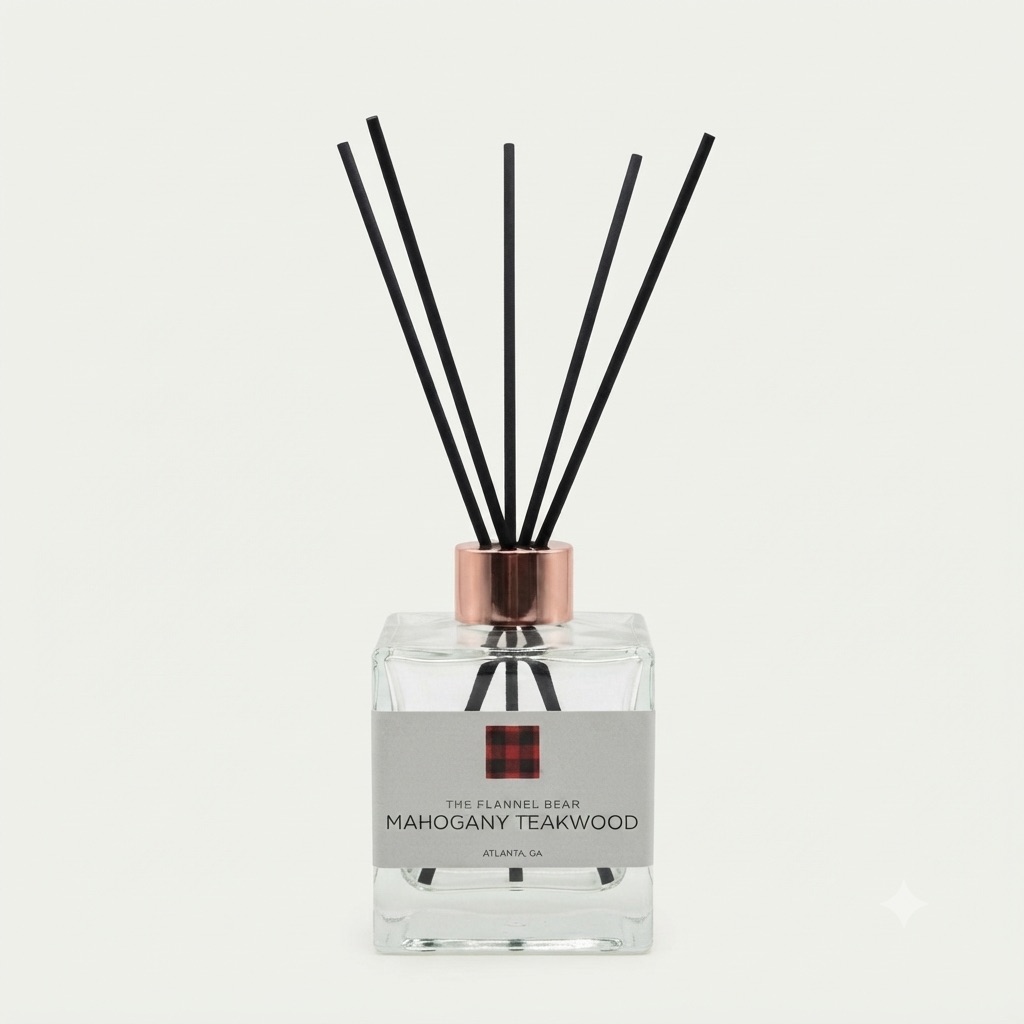 RD-Mahogany-Teakwood True Luxury Reed Diffuser | Artisan Hand-Crafted Home Fragrance - Image 1